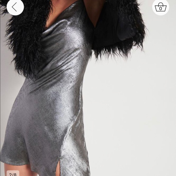Silver color mini dress Dynamite - Picture 6 of 6